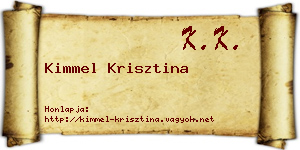 Kimmel Krisztina névjegykártya